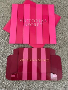 Victoria’s Secret vintage pink stripe gift boxes. Medium and small set.